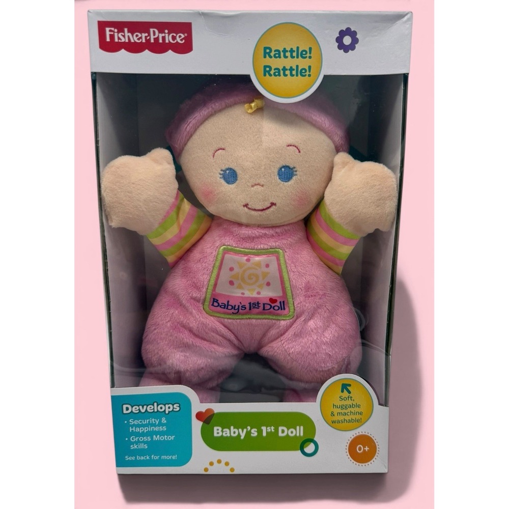Fisher Price Baby's 1st First Doll Pink Baby Soft New In Box